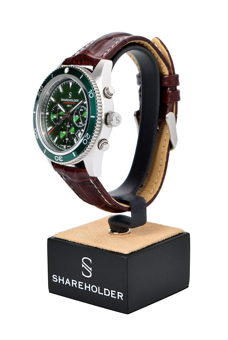 Royal Green Dial / Silver Case / Brown Strap