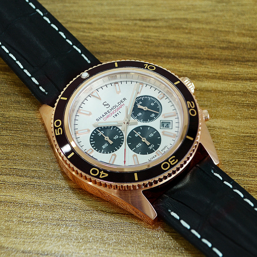 White Dial / Rose Gold Case / Black Strap