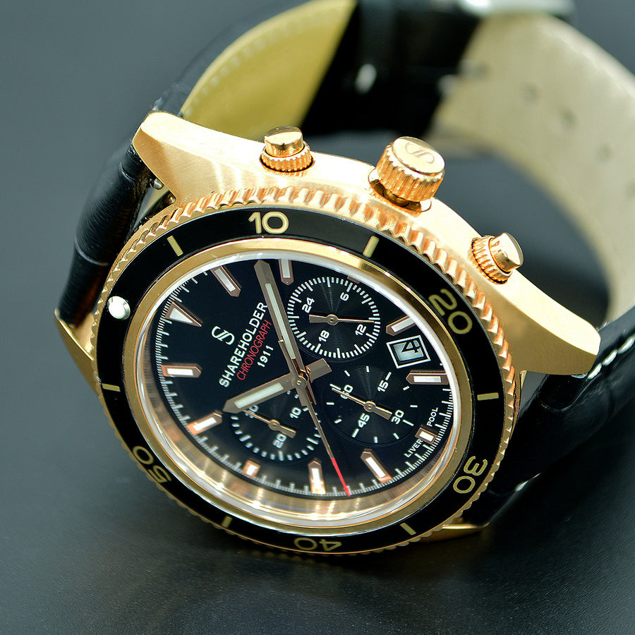 Black Dial / Rose Gold Case / Black Strap