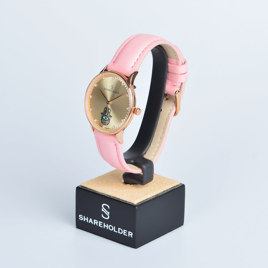 Gold Dial / Rose Gold  / Pink Strap