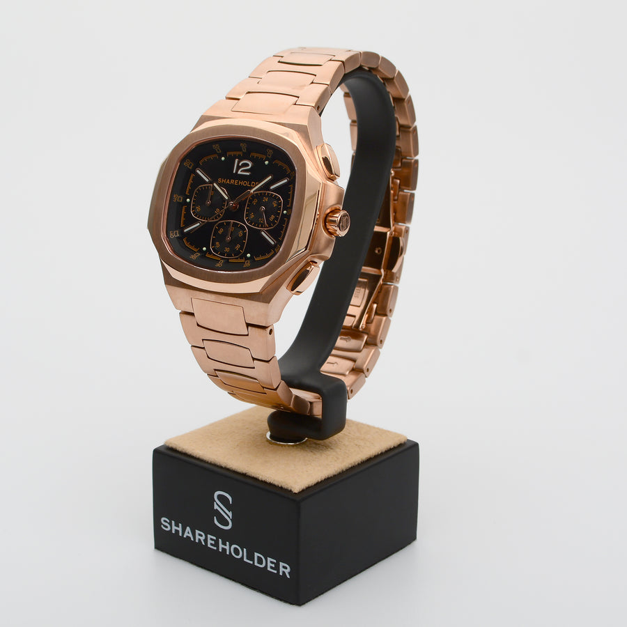 Frontliner Chronograph Stainless Steel Black Rose Gold